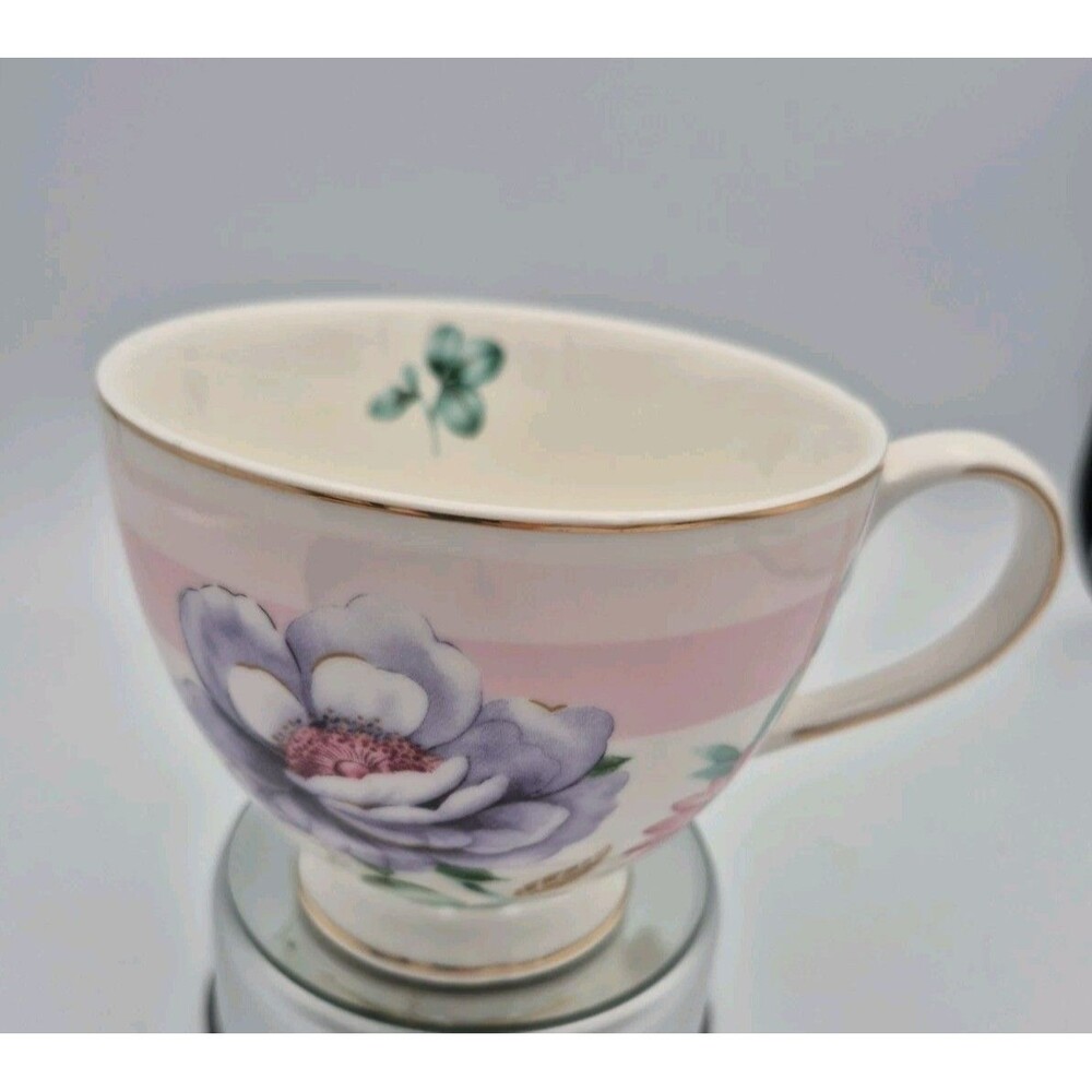 GRACE TEAWARE Porcelain Floral Pink Purple Flowers Teacup New